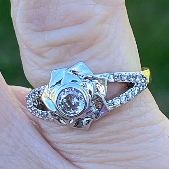 Lotus flower ring Cubic zirconia S925 Silver size 6 brand new - Picture 8 of 13